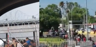 Video: Fracasa estampida de migrantes en puente internacional de Tamaulipas