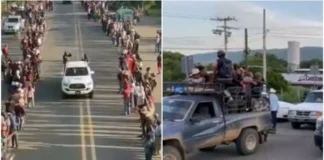 VIDEO: Así fue el “desfile” del cártel de Sinaloa, reciben aplausos en Chiapas